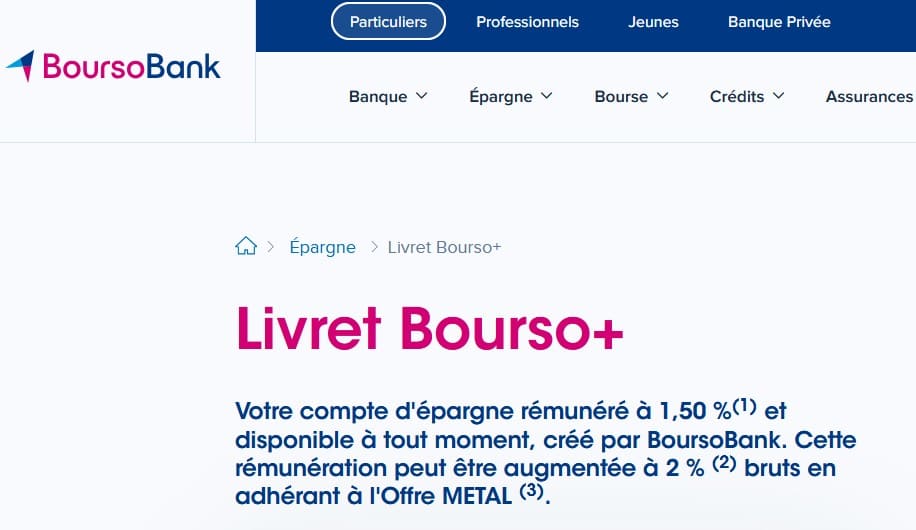 Avis livret Bourso+